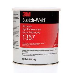 Scotch-Weld™ 19892 1357 Series High Performance Contact Adhesive, 1 qt Can, Liquid, Gray/Green, 30 min Curing