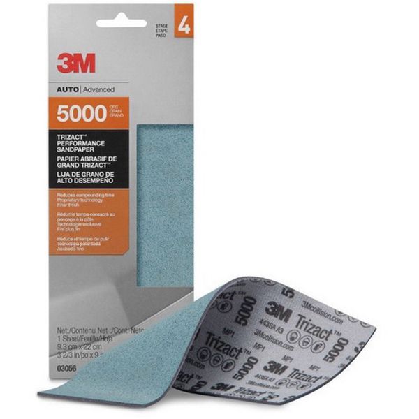 3M Products Trizact 03056 Sandpaper, 3-2/3 in W x 9 in L, 5000 Grit, Aluminum Oxide Abrasive β view 2