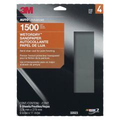 Wetordry™ 32023 Sandpaper, 9 in W x 11 in L, 1500 Grit, Aluminum Oxide Abrasive, Gray, Wet/Dry