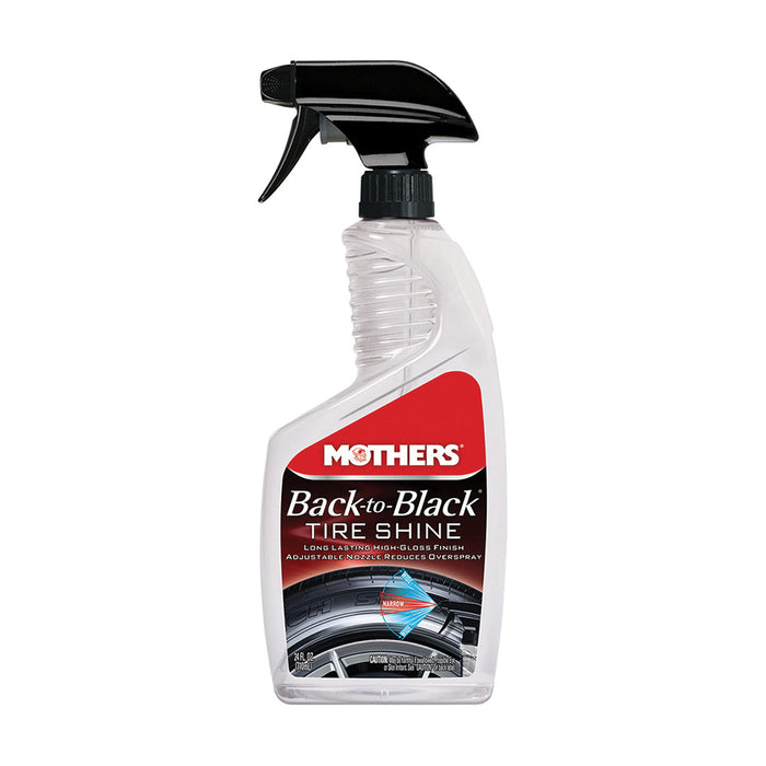 Mothers Back-to-Black 06924 Tire Shiner, 24 oz Spray Bottle, Clear, Liquid