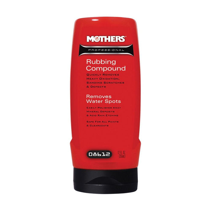 Mothers Professional 08612 Rubbing Compound, 12 oz Can, White, Liquid