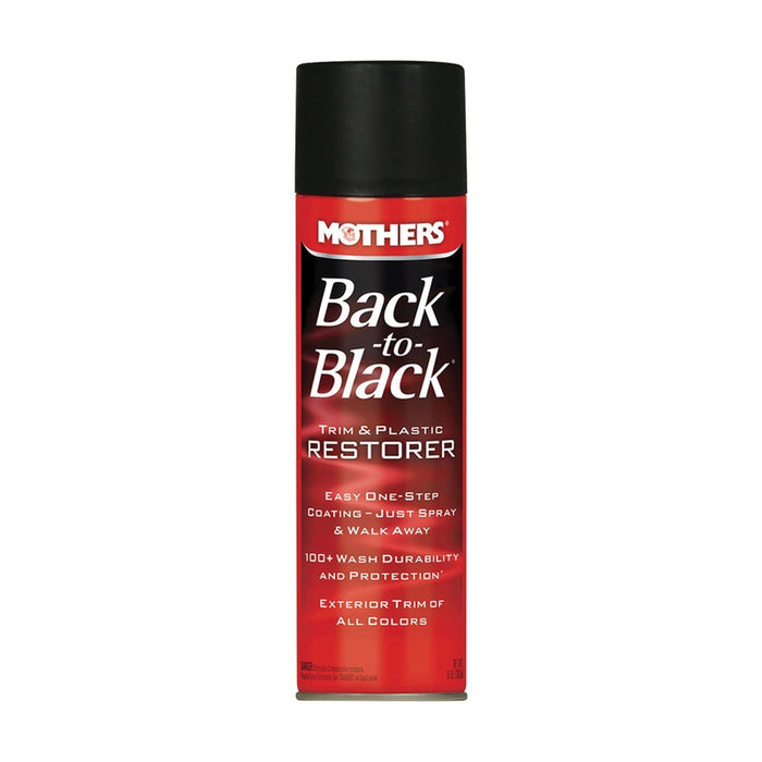 Mothers Back-to-Black 6110 Trim and Plastic Restorer, 10 oz Aerosol Can, White, Liquid
