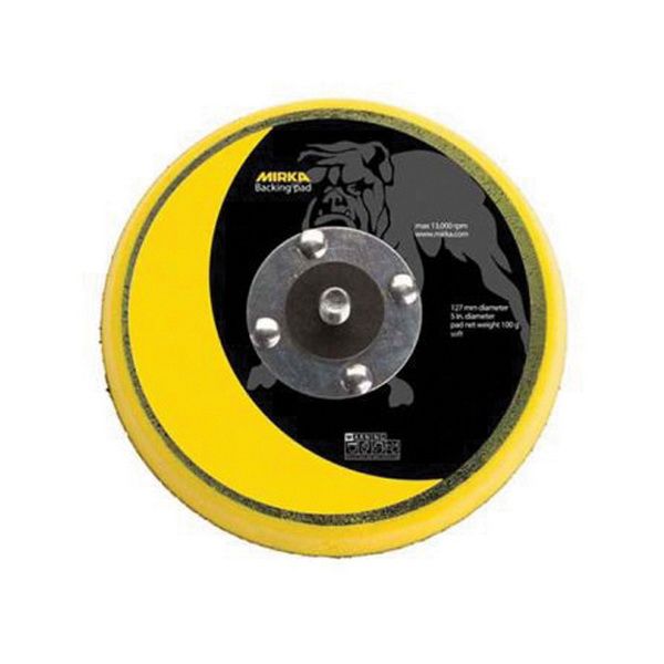 Mirka 105SG Grip Faced Back-Up Pad, 5 in Dia, Hook and Loop Attachment
