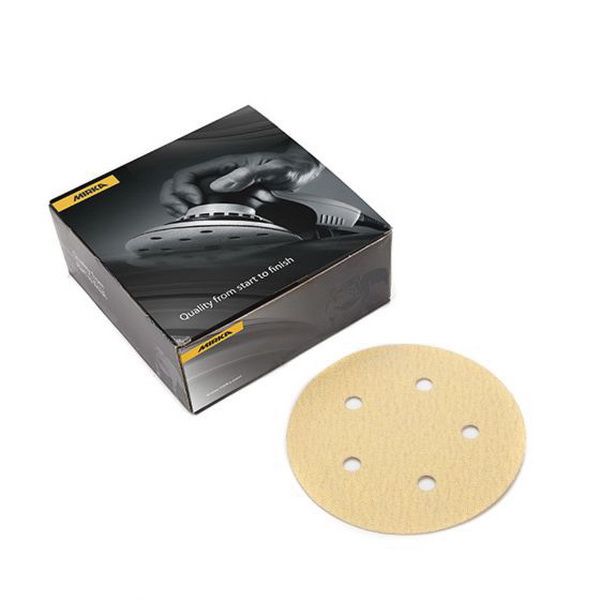 Mirka Abrasives, Inc. Mirka Bulldog Gold 23321150 23 Series Semi-Open Coated Sanding Disc, 5 in, P15