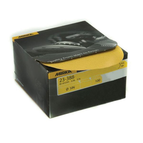 Mirka Abrasives, Inc. Mirka Bulldog Gold 23388120 23 Series Semi-Open Coated Autobox Sanding Disc, 5