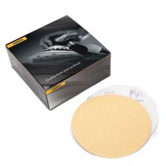 Mirka® Bulldog Gold 23622240 23 Series Semi-Open Coated Grip-On Sanding Disc, 6 in, P240 Grit, Aluminum Oxide