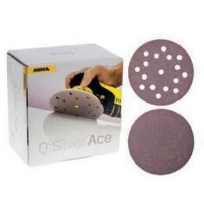 Mirka Q.Silver Micro 2C6221200 2C Series Semi-Open Coated Grip-On Sanding Disc, 6 in, P1200 Grit