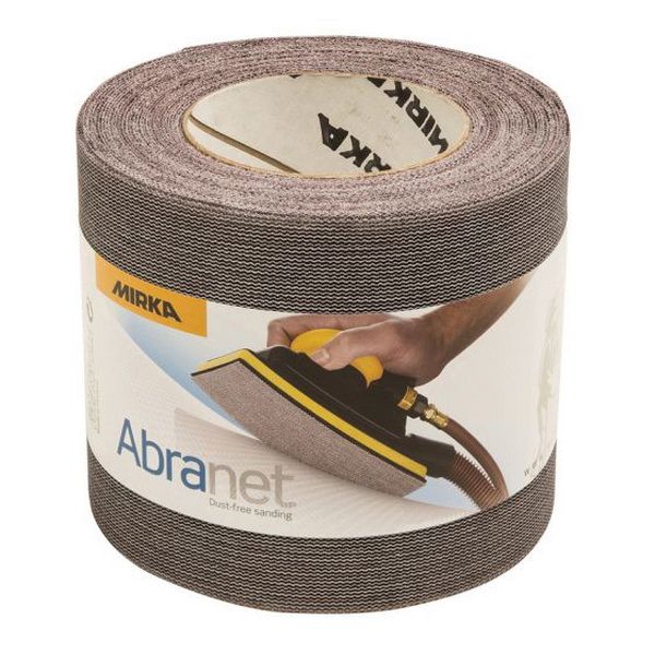 Mirka Abranet 9A110180 9A Series Closed Coated Grip-On Sheet Roll, 4-1/2 in W x 33 ft L, P180 Grit