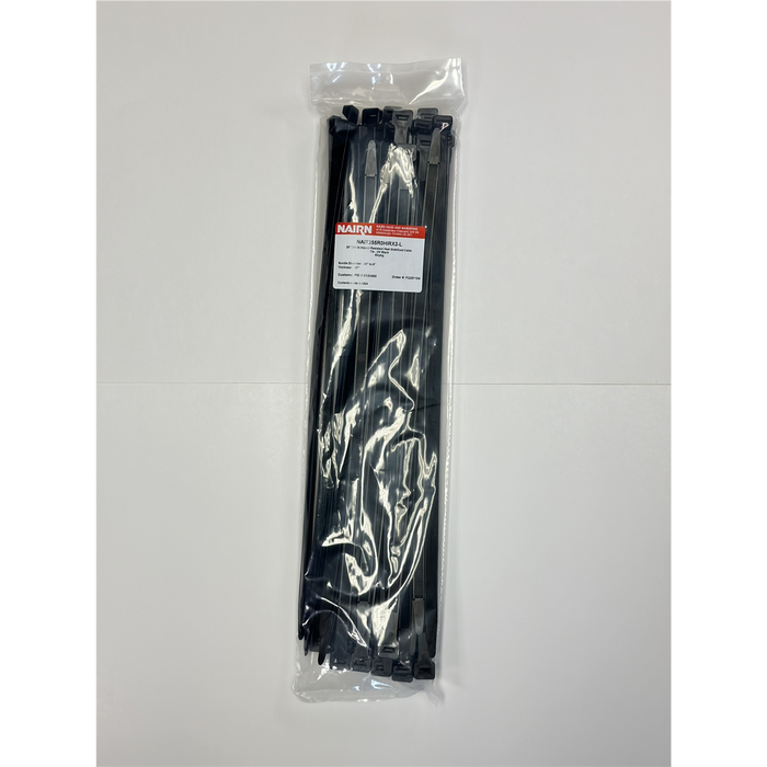 Nairn Sales and Marketing 20" 250 lb Impact Resistant Heat Stabilized Cable Tie - UV Black - 50