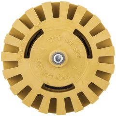 RSG™ REVvive™ 91380 Premium Eraser Wheel, 4 in Dia x 1 in THK Wheel, 5/16 in - 24 TPI Arbor/Shank, Tan