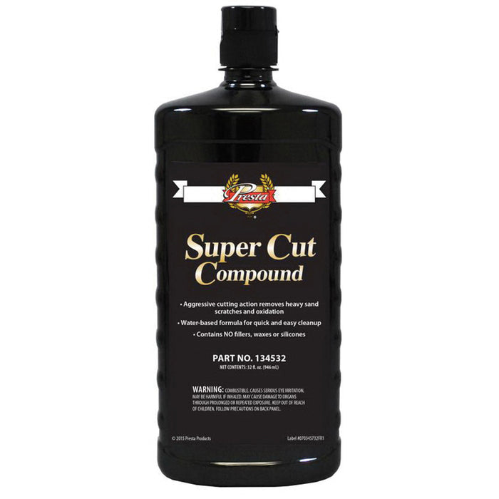 Presta Products Presta 134532 Super Cut Compound, 32 oz Bottle, Off-White