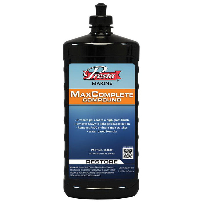 Presta Products Presta 163032 Max Complete Compound, 32 oz Bottle, White