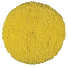 Presta 890142 Single Sided Medium Cutting Pad, 9 in Dia, Hook and Loop Attachment, Blended Wool Pad, Yellow