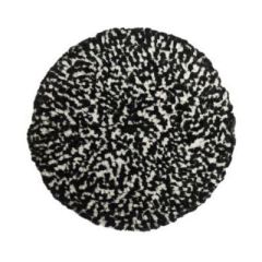 Presta 890146 Compound Pad, 9 in Dia, 1-1/2 in THK, Hook and Loop Attachment, Wool Pad, Black and White