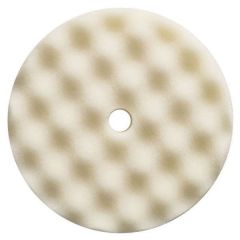 Presta 890171 Single Sided Heavy Cut Cutting Pad, 8-1/2 in Dia, Hook and Loop Attachment, Foam Pad, White