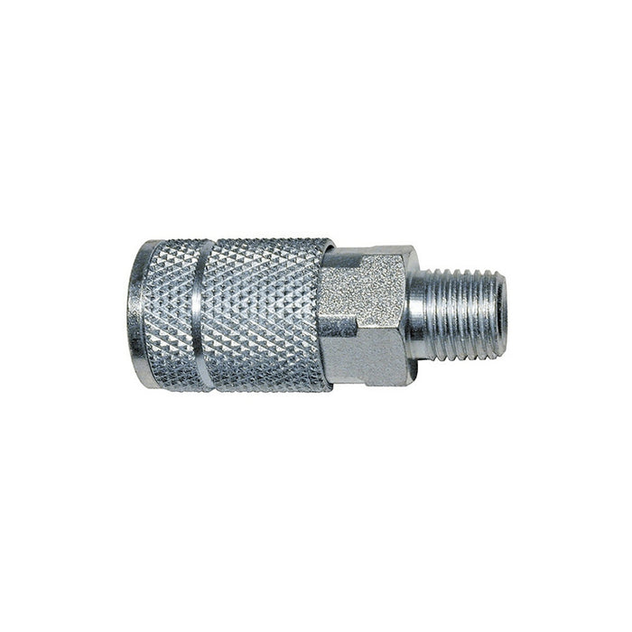 Plews - Edelmann Amflo C1 T-Style Coupler, 1/4 in, MNPT, Steel