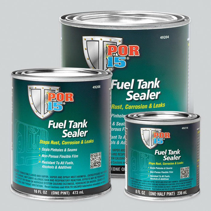 POR-15 49201 Fuel Tank Sealer, 1 gal Can, Semi-Transparent Silver, 250 to 450 sq-ft/gal Coverage, 96