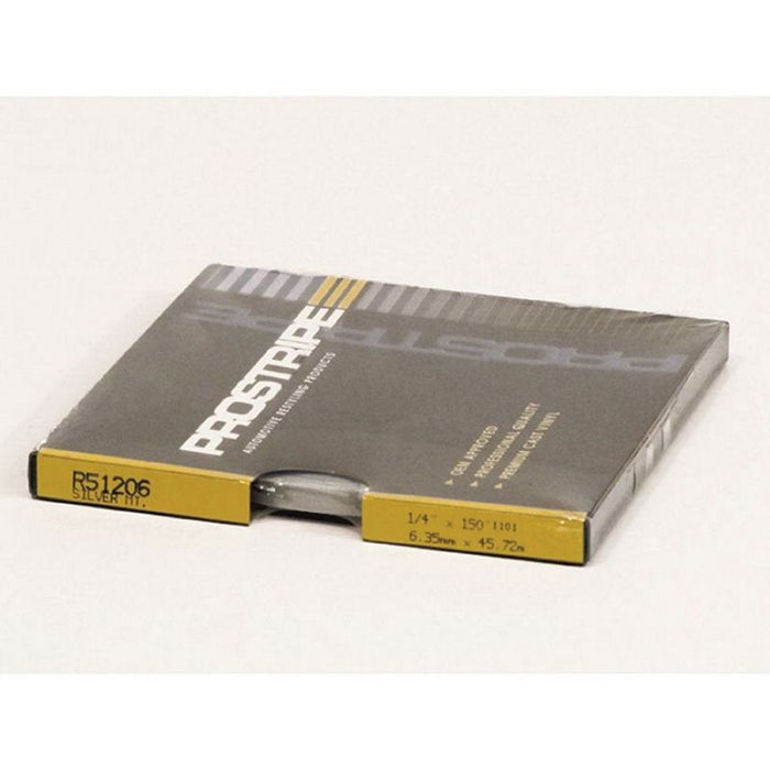 Prostripe R51206 Single Color Solid Striping Tape, 150 ft x 1/4 in, Silver Metallic