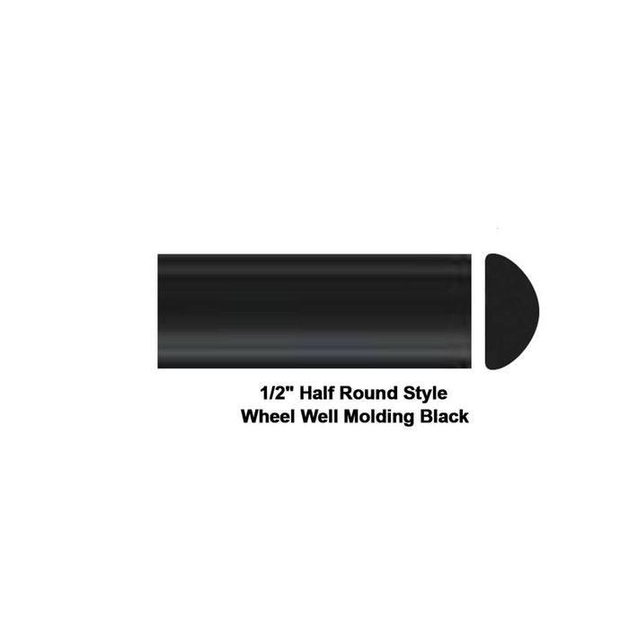 Protekto Trim 37-423 Half Round Wheel Well Molding, 20 ft L x 1/2 in W, Black