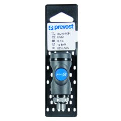 1/4" Body x 1/4" MNPT Industrial prevoS1 Safety Coupling - Retail Package