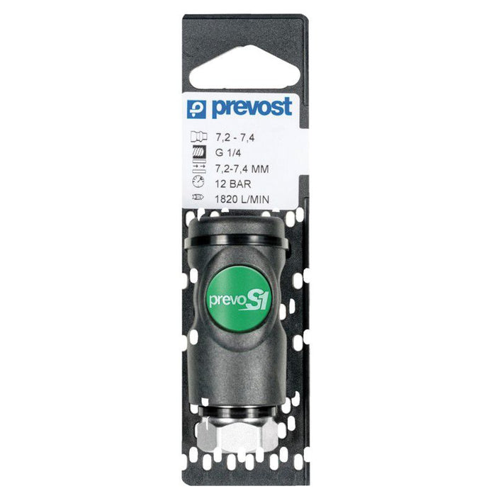 Prevost PrevoS1 ESI 071201CP High Flow Interchange Safety Quick Coupler on Plate, 1/4 in, Tapered FN