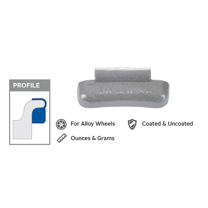 Wegmann Automotive 0.5 oz Lead Coated Clip-on MCN Yellow Series Wheel Weight (Box of 25)