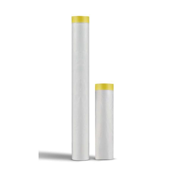 Q1 Products MDF0260 Premium Masking Drop Film, 25 yd L x 60 cm W, HDPE, Sun Yellow (Tape), Clear (Fi