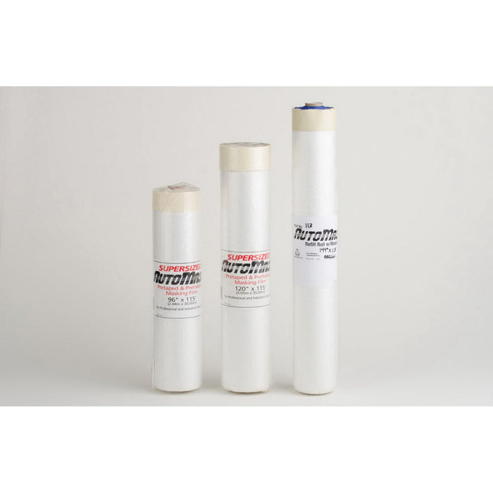 RBL Products, Inc. Supersized AutoMask 110 Masking Tape Roll, 96 in W x 115 ft L, Plastic, Dispenser