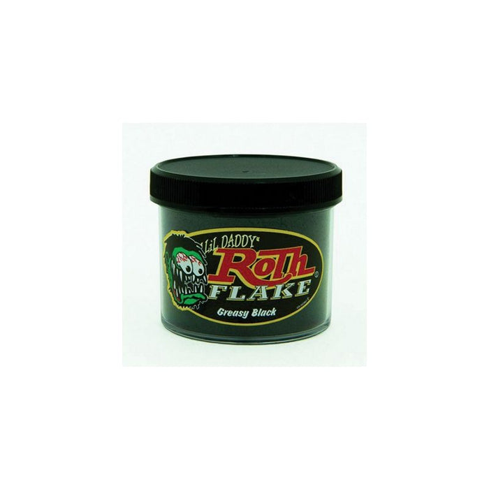 Roth Flake & Pearl Product BRF104 Metal Flake, 2 oz Jar, Greasy Black — view 2