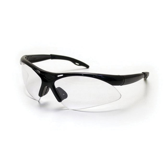 SAS Safety Corp. Diamondbacks 540-0200 Lightweight Safety Glasses, Universal, Clear Lens, Black Fram