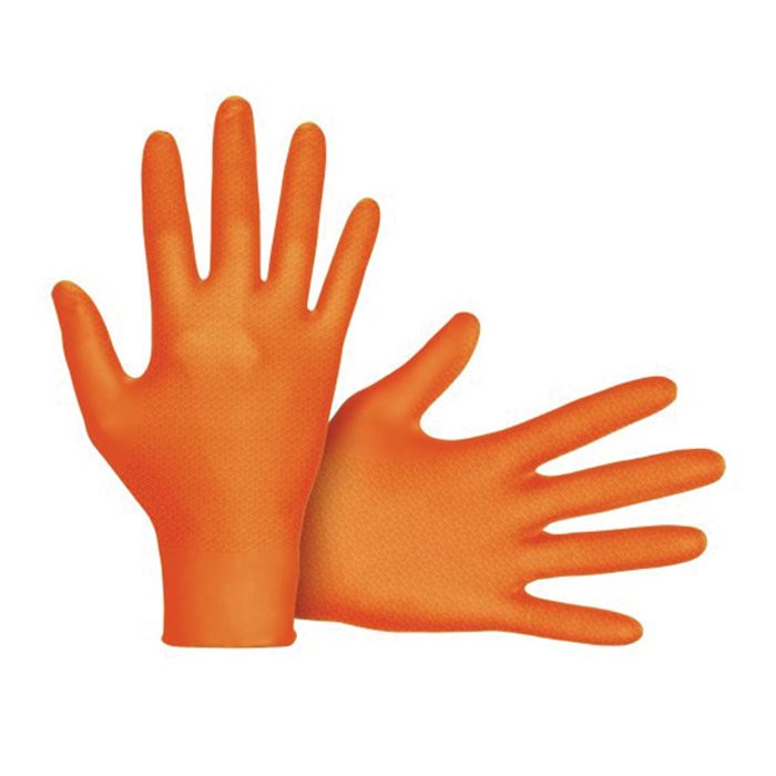 SAS® Astro-Grip™ 66472 Latex-Free Disposable Gloves, Medium, Nitrile, Orange