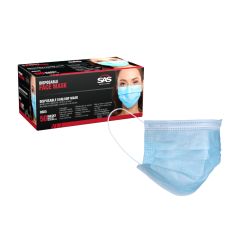 SAS® 8605 Disposable Ear Loop Face Mask, Universal, Blue, 50/PK