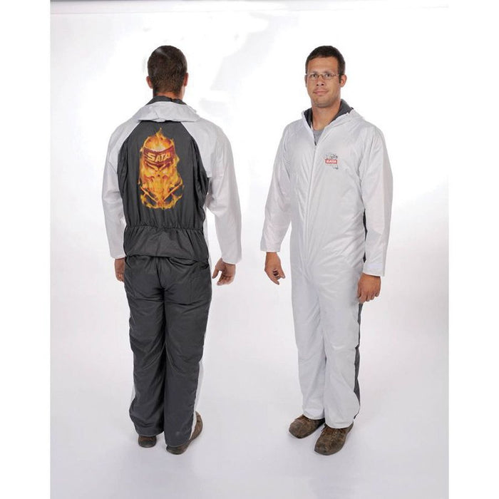 SATA Dan-Am 510060PS Pro Series Paint Suit, 2X-Large, White/Gray, Elastic Waist