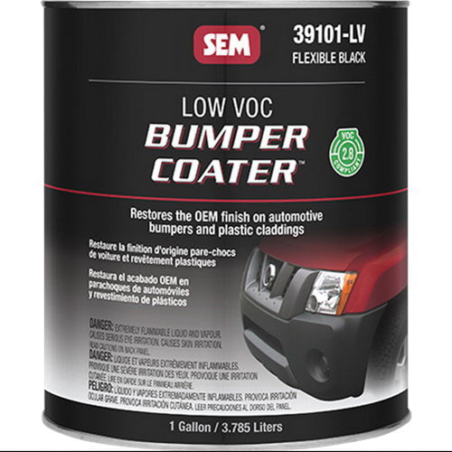 SEM Bumper Coater 39101-LV Low VOC Bumper Coating, 1 gal Can, Flexible Black, 180 sq-ft/gal Coverage