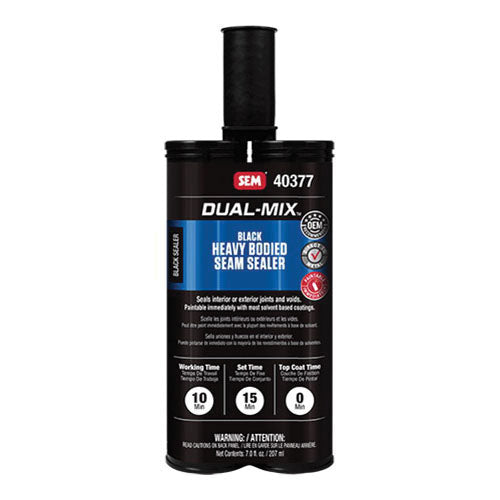 SEM Dual-Mix 40377 Heavy Bodied Seam Sealer 7 oz Black Cartridge