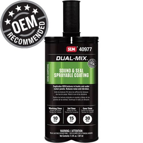 Dual-Mix™ 40977 Sound and Seal Sprayable Coating, 7 oz Cartridge, Dark Gray, Liquid, 1 hr Curing