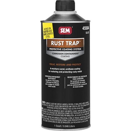 SEM Rust Trap 45504 Protective Coating System, 1 qt, Black, 500 sq-ft/gal Coverage