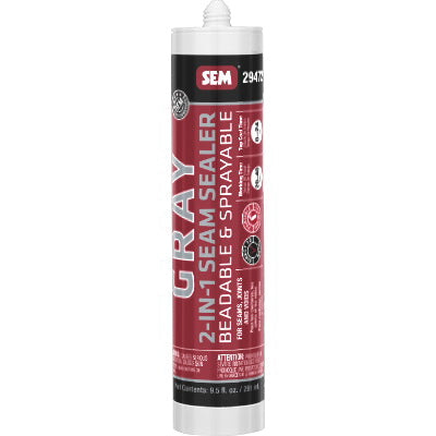 SEM 29472 Gray 2-in-1 Seam Sealer 9.5 oz Tube
