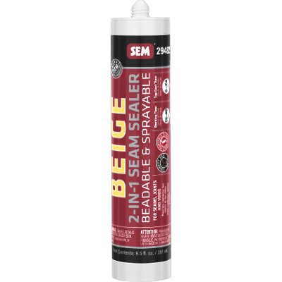 SEM 29482 Beige 2-in-1 Seam Sealer 9.5 oz Tube