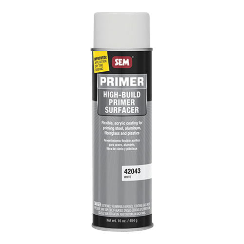 SEM® 42043 High-Build Primer Surfacer, 20 oz, White, 11 sq-ft at 2 mil DFT Coverage, 1 hr Dry Curing