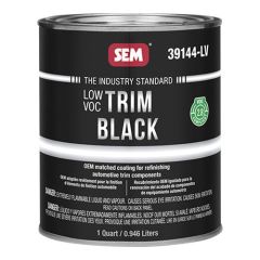 Trim Black 39144-LV Trim Paint, 1 qt, Black, Low VOC VOC, 5 to 10 min Curing, Liquid
