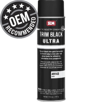 Trim Black 49143 Trim Paint Satin Black 20 oz Aerosol for Plastic Aluminum Steel Stainless