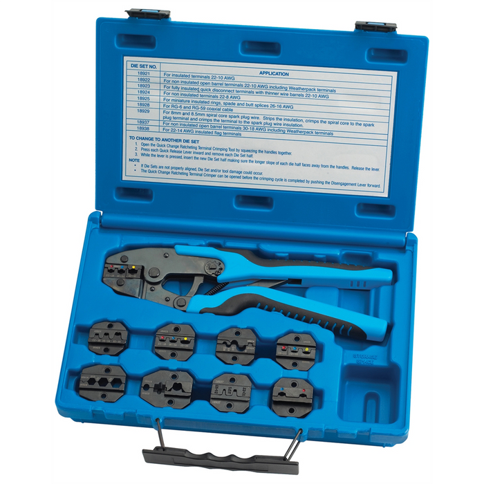 S & G Tool Aid Corp. Quick Change Ratcheting Terminal Crimping Kit w/9