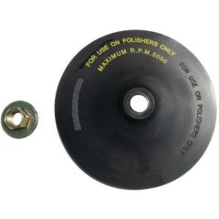 TOOL AID® 94820 Backing Pad, 7 in Dia, 5/8-11 Arbor/Shank, Rubber, Hook and Loop Attachment