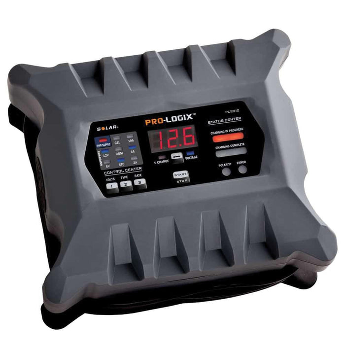 Solar PL2310 Intelligent Battery Charger/Maintainer 10/6/2 A Multi-Phase, Auto-Start, Reverse