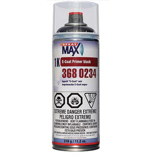 SprayMax® 3680234 1K E-Coat Primer, 11.2 oz Aerosol Can, Black, 5.4 sq-ft Coverage