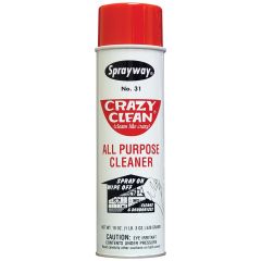 Sprayway® Crazy Clean® SW031 All Purpose Cleaner, 20 oz Aerosol Can, White Foam