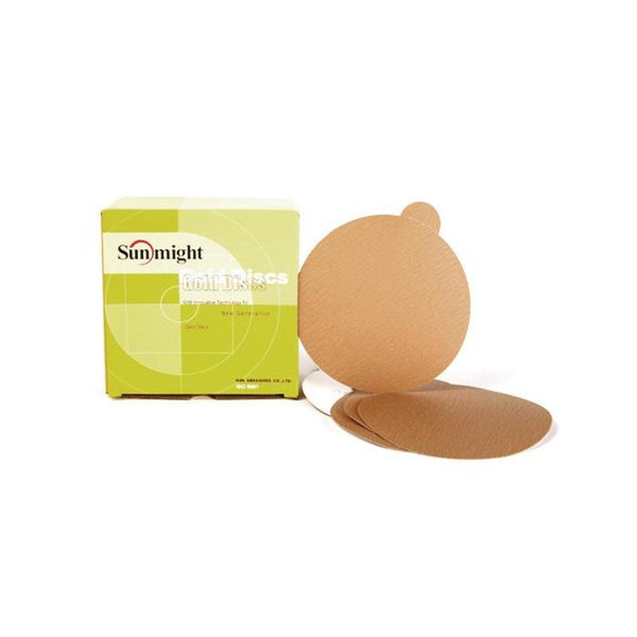 Sunmight 02111 5 in Gold PSA Sanding Disc P220, 100 per box