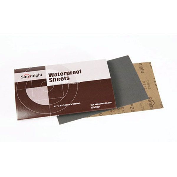 Sunmight Plain Sheet, 9 in W x 11 in L, P280 Grit, Alum Oxide Abrasive, Wet/Dry