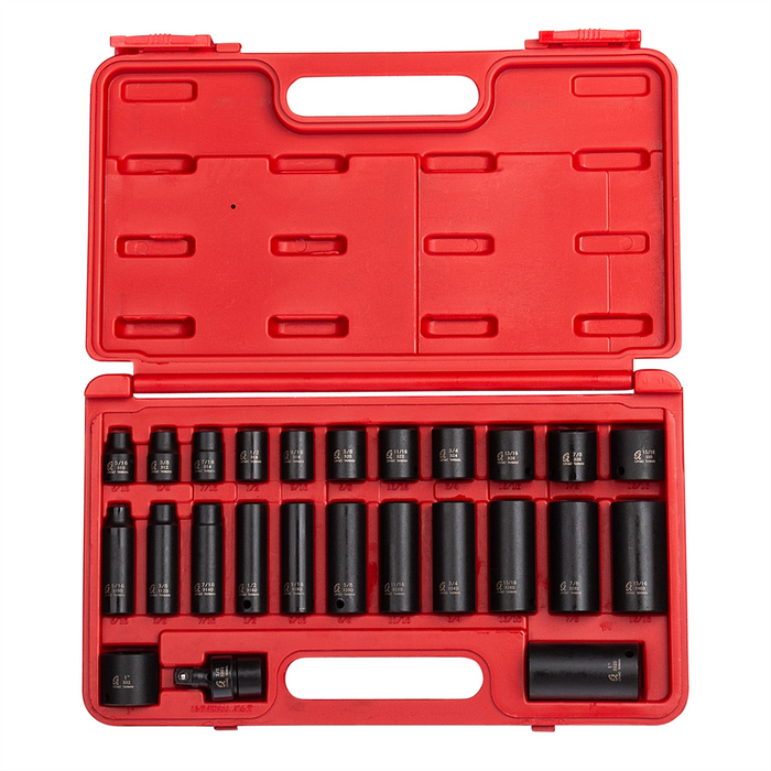 Sunex Tools SET, 3/8" DRIVE SAE IMPACT SET 25 PCS